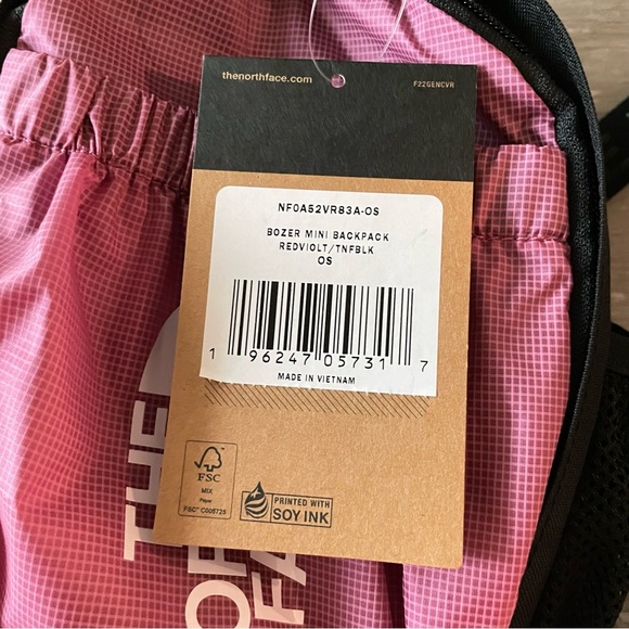The North Face Bozer Mini Backpack - Red Violet/TNF Black (pink and black) - Picture 5 of 11